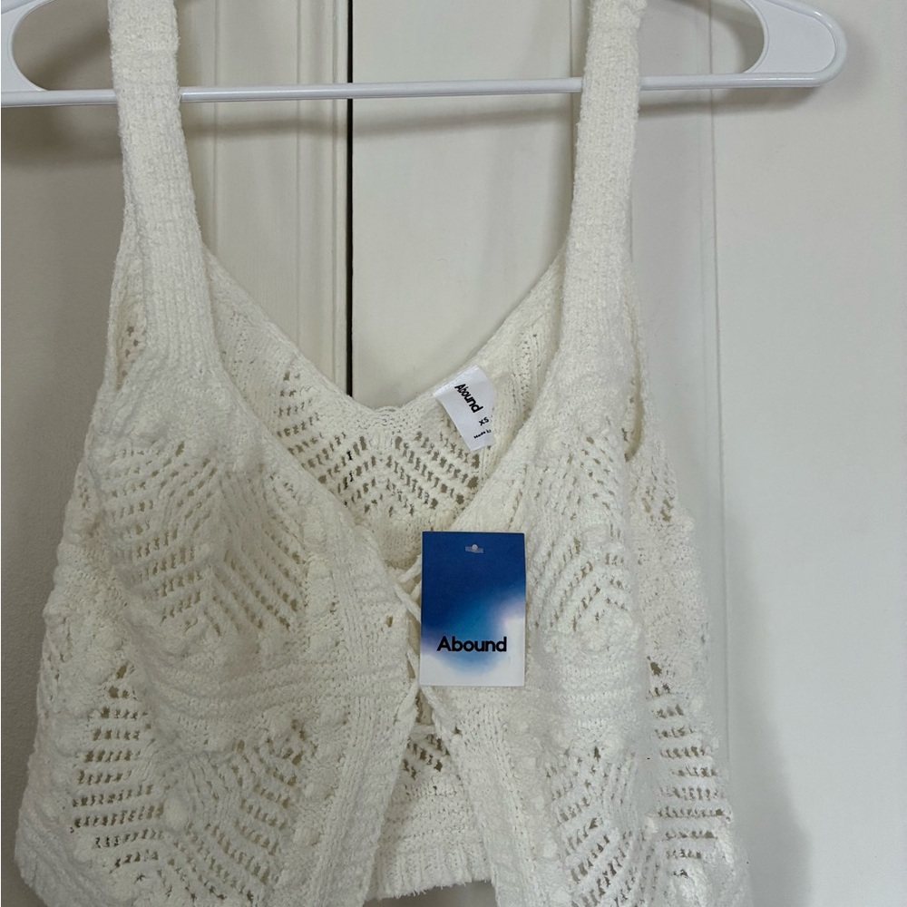 Abound White Cropped Cut Out Tank Top